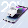 J0YROOM TCF05 20W USB+USB-C/Type-C Dual Interface Fast Charger Set, Specification:UK Plug(Black)