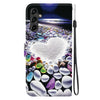 For Samsung Galaxy A14 5G Crystal Texture Colored Drawing Leather Phone Case(Heart Shaped)