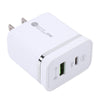 46-A2C2 20W PD + QC3.0 USB Multifunction Fast Charger,US Plug(White)