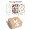 4 Packs 50 Sheets/Pack  Green Leaf Rectangular Stickers Gift Box Sealing Stickers(A3)
