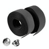 1 Pair Cycling Road Bike Sports Bicycle Cork Handlebar Tape Wrap + 2 Bar Plug(Black)