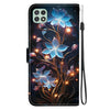 For Samsung Galaxy A22 5G Crystal Texture Colored Drawing Leather Phone Case(Little Lantern Flower)