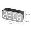 6637 LED Digital Display Temperature Electronic Clock Desktop Mirror Alarm Clock(Black White Light)
