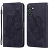 For Samsung Galaxy A56 5G Retro Skin Feel Butterflies Embossing Horizontal Flip Leather Phone Case(Black)