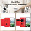 For iPhone 12 Pro Max Tulips Embossed Leather Phone Case with Lanyard(Red)