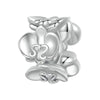S925 Sterling Silver Plated with Platinum Butterfly Orchid Flower Beads(SCC2887)