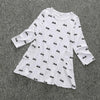 Spring and Autumn Girls Cartoon Mouse Pattern Long Sleeve Dress, Kid Size:110cm(Grey)