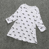 Spring and Autumn Girls Cartoon Mouse Pattern Long Sleeve Dress, Kid Size:130cm(Grey)