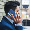 For Samsung Galaxy S22+ 5G Geometric Pattern RFID Leather Phone Case(Blue)
