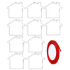 10pcs Clear Acrylic Christmas Decoration Hangers DIY Blank Xmas Tree Ornament With Rope, Style: House