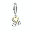 S925 Sterling Silver Heart I Love My Dad Pendant Accessories
