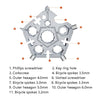 23 In 1 Five-Pointed Snowflake Wrench Combination Tool Mini EDC Portable Household Key Pendant(Silver)