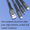 2 PCS ZZ034 USB To 8 Pin + USB-C / Type-C + Micro USB 3 In 1 Fast Charging Cable, Style: Mini-Silver