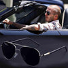 Men Oversized Aviation Metal Frame Spring Temple Polarized Sunglasses Male  Pilot Male Driving Sun Glasses(Silver Frame)