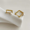 Temperament Ladies Light Luxury Pearl Double Layer Earrings Diamond Earrings, Specification:EH1343