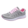 Mesh Breathable Flat Sneakers Running Shoes Casual Shoes for Women, Size:39(Gray Pink)