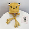 Children Cartoon Frog Woolen Hat Warm Knitted Hat Bomber Hat, Size: For 1-3 Years Old(Yellow)