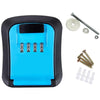 Wall Mounted Key Safe Box - 4 Digit Combination Lock - Blue
