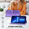 For iPhone XR Lace Floral Embossed Magnetic Buckle Leather Phone Case(Purple)