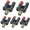 5pcs BNC Female Jack To Dual Banana Female Jack RF Adapter Coaxial Connector(Black)