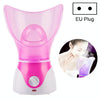Deep Cleaning Facial Cleaner Beauty Face Steaming Device Facial Steamer Machine Facial Thermal Sprayer Skin Care Tool Automatic Alcohol Sprayer EU Plug (Pink)