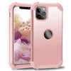 For iPhone 11 Pro Max PC+ Silicone Three-piece Anti-drop Mobile Phone Protective Back Cover(Rose gold)