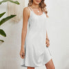 Women Summer Round Neck Halter Loose Sleeveless Dress, Size: XXL(White)