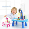 Intelligent Children Projector Early Education Learning Drawing Board Game Puzzle Painting Toy Set(Painting Table - Pink)