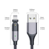 FXCL-WY0G 2.4A USB to 8 Pin 180 Degree Rotating Elbow Charging Cable, Length:1.2m(Grey)