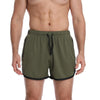 L Three Pants Men Gym Shorts Quick Dry Swimming Trunks(Army Green)
