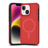 For iPhone 14 Shockproof MagSafe Armor PC Hybrid TPU Phone Case(Red+Black)