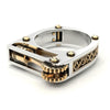 Mechanical Two-Tone Ring Gear Novelty Jewelry Ring, Size: 6