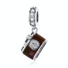 S925 Sterling Silver Retro Camera Pendant DIY Bracelet Necklace Accessories, Style:Pendent