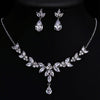 Elegant Simple Bridal Wedding Earrings Zircon Necklace Set(TL72)