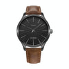 YAZOLE 512 Casual Quartz Men Watch(Black Shell Black Tray Brown Belt)