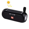 T&G TG182 Portable Column Wireless Stereo Music Box Solar Power waterproof USB AUX FM radio super bass(Black)