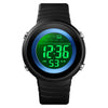 SKMEI 1497 Fashion Simple Backlight Single Display Electronic Watch Timing Alarm Watch(Blue Black)