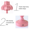 Retro Charging Table Lamp Bedroom Bed LED Eye Protection Light(LD04 Flower Hat Yellow)