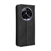For Realme 13+ 5G Global Magnetic Buckle Retro Texture Leather Phone Case(Black)