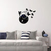 Butterfly Star 3D Acrylic Stereo Living Room Bedroom Decorating Mirror Wall Clock(Silver)
