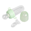 Portable Dual-purpose Baby Food Feeding Spoon Fruit Vegetable Silicone Feeding Pacifier Bottle(Green)