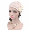 Flower Wrinkled Pull-over Confinement Chemotherapy Cap, Size:One  Size(Beige)
