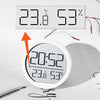 Slim Magnetic Thermometer And Hygrometer Clock Home Wall-Mounted Electronic Clock(White)