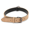 JINMAOHOU Large Khaki Leather Dog Collar - 59x3.2cm, Double-Layer