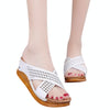 Thick-Bottomed Muffin Wedge Sandals, Shoe Size:38(White)