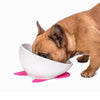 Ceramic Dog Bowl with Non-Slip Mat, White/Red, 150ml