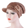 Women Breathable Wild Empty Top Hat Sequined Turban Hat, Size:One Size(Khaki)
