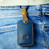For Mazda New Style Car Cowhide Leather Key Protective Cover Key Case (Red)