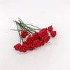 10 PCS 1:12 Mini Doll House Garden Bedroom Scene Decoration Roses(Dark Red)