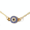 10 PCS Crystal Turkish Evil Blue Eyes Women Anklets Barefoot Chain Bracelets(Gold)